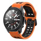 For Samsung Galaxy Watch 5 Pro  45mm 20mm Breathable Two-Color Silicone Watch Band(Orange+Black) - 1