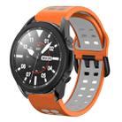 For Samsung Galaxy Watch 5 Pro  45mm 20mm Breathable Two-Color Silicone Watch Band(Orange+Grey) - 1
