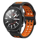 For Samsung Galaxy Watch 5 Pro  45mm 20mm Breathable Two-Color Silicone Watch Band(Black+Orange) - 1