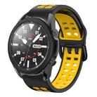 For Samsung Galaxy Watch 5 Pro  45mm 20mm Breathable Two-Color Silicone Watch Band(Black+Yellow) - 1