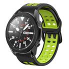 For Samsung Galaxy Watch 5 Pro  45mm 20mm Breathable Two-Color Silicone Watch Band(Black+Green) - 1