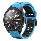 For Samsung Galaxy Watch 5 Pro  45mm 20mm Breathable Two-Color Silicone Watch Band(Skyblue+Black) - 1
