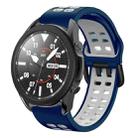 For Samsung Galaxy Watch 5 Pro  45mm 20mm Breathable Two-Color Silicone Watch Band(Midnight Blue+White) - 1