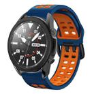 For Samsung Galaxy Watch 5 Pro  45mm 20mm Breathable Two-Color Silicone Watch Band(Midnight Blue+Orange) - 1