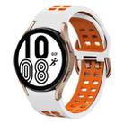 For Samsung Galaxy Watch 4 40mm 20mm Breathable Two-Color Silicone Watch Band(White+Orange) - 1