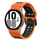 For Samsung Galaxy Watch 4 40mm 20mm Breathable Two-Color Silicone Watch Band(Orange+Black) - 1