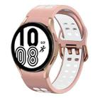 For Samsung Galaxy Watch 4 40mm 20mm Breathable Two-Color Silicone Watch Band(Pink+White) - 1