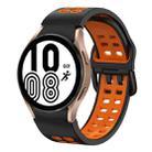 For Samsung Galaxy Watch 4 40mm 20mm Breathable Two-Color Silicone Watch Band(Black+Orange) - 1
