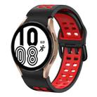 For Samsung Galaxy Watch 4 40mm 20mm Breathable Two-Color Silicone Watch Band(Black+Red) - 1