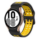 For Samsung Galaxy Watch 4 40mm 20mm Breathable Two-Color Silicone Watch Band(Black+Yellow) - 1