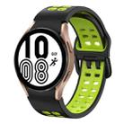 For Samsung Galaxy Watch 4 40mm 20mm Breathable Two-Color Silicone Watch Band(Black+Green) - 1