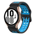For Samsung Galaxy Watch 4 40mm 20mm Breathable Two-Color Silicone Watch Band(Black+Blue) - 1