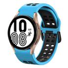 For Samsung Galaxy Watch 4 40mm 20mm Breathable Two-Color Silicone Watch Band(Skyblue+Black) - 1