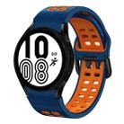 For Samsung Galaxy Watch 4 40mm 20mm Breathable Two-Color Silicone Watch Band(Midnight Blue+Orange) - 1