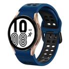 For Samsung Galaxy Watch 4 40mm 20mm Breathable Two-Color Silicone Watch Band(Midnight Blue+Black) - 1