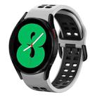 For Samsung Galaxy Watch 4 44mm 20mm Breathable Two-Color Silicone Watch Band(White+Black) - 1