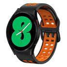 For Samsung Galaxy Watch 4 44mm 20mm Breathable Two-Color Silicone Watch Band(Black+Orange) - 1