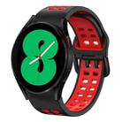 For Samsung Galaxy Watch 4 44mm 20mm Breathable Two-Color Silicone Watch Band(Black+Red) - 1