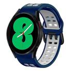 For Samsung Galaxy Watch 4 44mm 20mm Breathable Two-Color Silicone Watch Band(Midnight Blue+White) - 1