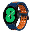 For Samsung Galaxy Watch 4 44mm 20mm Breathable Two-Color Silicone Watch Band(Midnight Blue+Orange) - 1