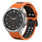 For Samsung Galaxy Watch 4 Classic 46mm 20mm Breathable Two-Color Silicone Watch Band(Orange+Black) - 1