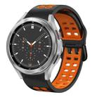 For Samsung Galaxy Watch 4 Classic 46mm 20mm Breathable Two-Color Silicone Watch Band(Black+Orange) - 1