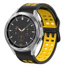 For Samsung Galaxy Watch 4 Classic 46mm 20mm Breathable Two-Color Silicone Watch Band(Black+Yellow) - 1