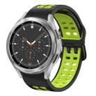 For Samsung Galaxy Watch 4 Classic 46mm 20mm Breathable Two-Color Silicone Watch Band(Black+Green) - 1