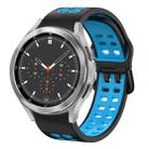 For Samsung Galaxy Watch 4 Classic 46mm 20mm Breathable Two-Color Silicone Watch Band(Black+Blue) - 1