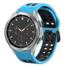 For Samsung Galaxy Watch 4 Classic 46mm 20mm Breathable Two-Color Silicone Watch Band(Skyblue+Black) - 1