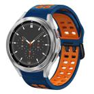 For Samsung Galaxy Watch 4 Classic 46mm 20mm Breathable Two-Color Silicone Watch Band(Midnight Blue+Orange) - 1