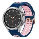 For Samsung Galaxy Watch 4 Classic 46mm 20mm Breathable Two-Color Silicone Watch Band(Midnight Blue+Pink) - 1