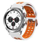For Samsung Galaxy Watch 4 Classic 42mm 20mm Breathable Two-Color Silicone Watch Band(White+Orange) - 1