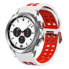 For Samsung Galaxy Watch 4 Classic 42mm 20mm Breathable Two-Color Silicone Watch Band(White+Red) - 1
