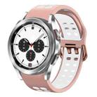 For Samsung Galaxy Watch 4 Classic 42mm 20mm Breathable Two-Color Silicone Watch Band(Pink+White) - 1