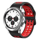 For Samsung Galaxy Watch 4 Classic 42mm 20mm Breathable Two-Color Silicone Watch Band(Black+Red) - 1