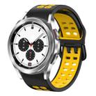 For Samsung Galaxy Watch 4 Classic 42mm 20mm Breathable Two-Color Silicone Watch Band(Black+Yellow) - 1