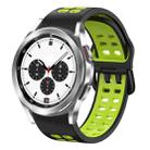 For Samsung Galaxy Watch 4 Classic 42mm 20mm Breathable Two-Color Silicone Watch Band(Black+Green) - 1