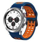 For Samsung Galaxy Watch 4 Classic 42mm 20mm Breathable Two-Color Silicone Watch Band(Midnight Blue+Orange) - 1