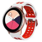 For Galaxy Watch Active 2 20mm Breathable Two-Color Silicone Watch Band(White+Red) - 1