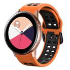 For Galaxy Watch Active 2 20mm Breathable Two-Color Silicone Watch Band(Orange+Black) - 1