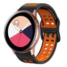 For Galaxy Watch Active 2 20mm Breathable Two-Color Silicone Watch Band(Black+Orange) - 1