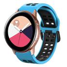 For Galaxy Watch Active 2 20mm Breathable Two-Color Silicone Watch Band(Skyblue+Black) - 1