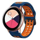 For Galaxy Watch Active 2 20mm Breathable Two-Color Silicone Watch Band(Midnight Blue+Orange) - 1