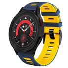 For Samsung Galaxy Watch 5  40mm 20mm Two-Color Silicone Watch Band(Midnight Blue+Yellow) - 1