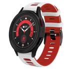 For Samsung Galaxy Watch 5  44mm 20mm Two-Color Silicone Watch Band(White+Red) - 1