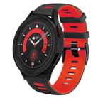 For Samsung Galaxy Watch 5  44mm 20mm Two-Color Silicone Watch Band(Black+Red) - 1