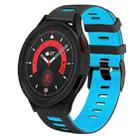 For Samsung Galaxy Watch 5  44mm 20mm Two-Color Silicone Watch Band(Black+Blue) - 1