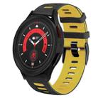 For Samsung Galaxy Watch 5  44mm 20mm Two-Color Silicone Watch Band(Black+Yellow) - 1