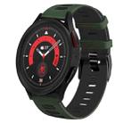 For Samsung Galaxy Watch 5  44mm 20mm Two-Color Silicone Watch Band(Amygreen+Black) - 1